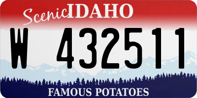 ID license plate W432511