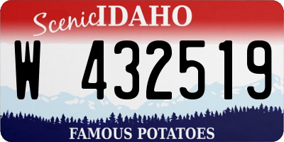 ID license plate W432519