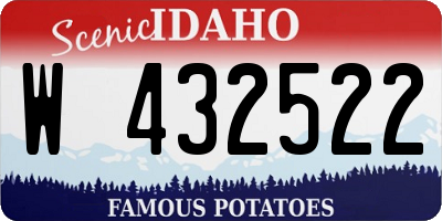 ID license plate W432522