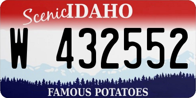 ID license plate W432552