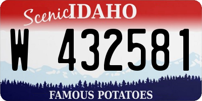 ID license plate W432581