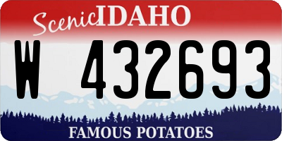 ID license plate W432693