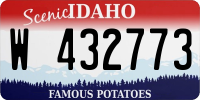 ID license plate W432773