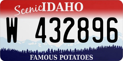 ID license plate W432896