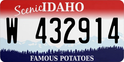 ID license plate W432914