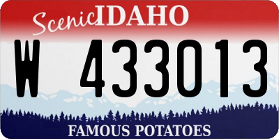 ID license plate W433013