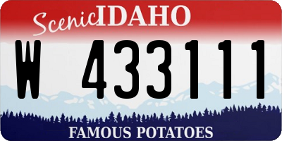 ID license plate W433111