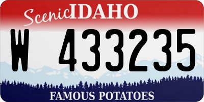 ID license plate W433235