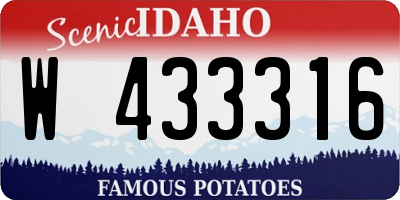 ID license plate W433316