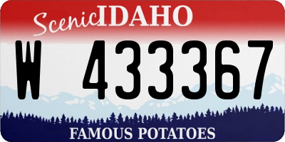 ID license plate W433367