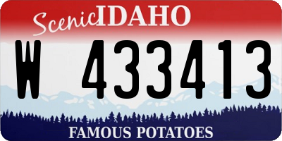 ID license plate W433413