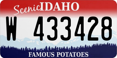 ID license plate W433428