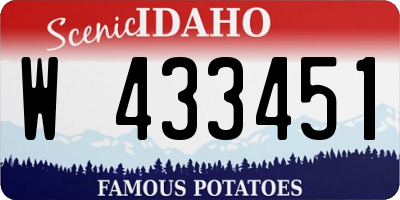 ID license plate W433451