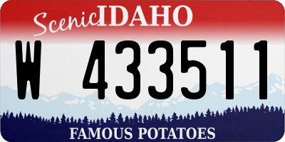 ID license plate W433511