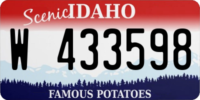 ID license plate W433598