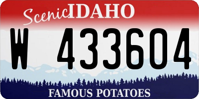 ID license plate W433604