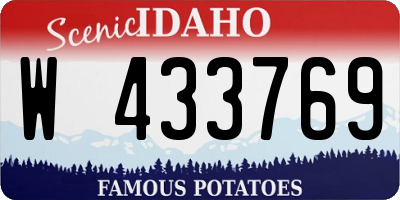 ID license plate W433769