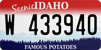 ID license plate W433940