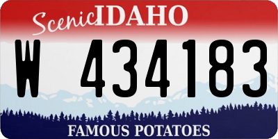 ID license plate W434183