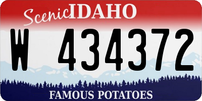 ID license plate W434372