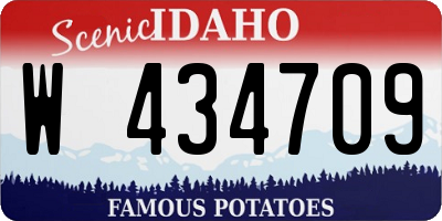 ID license plate W434709