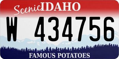 ID license plate W434756