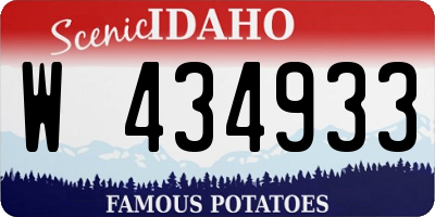 ID license plate W434933