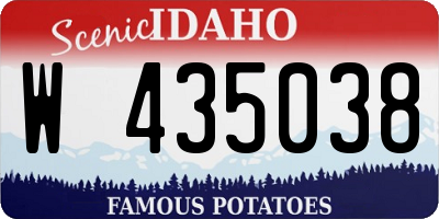 ID license plate W435038