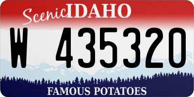 ID license plate W435320
