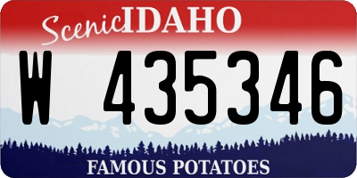 ID license plate W435346