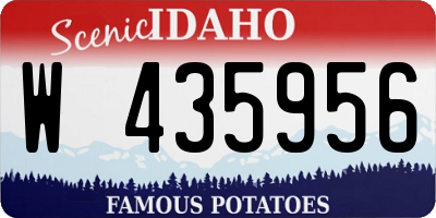 ID license plate W435956