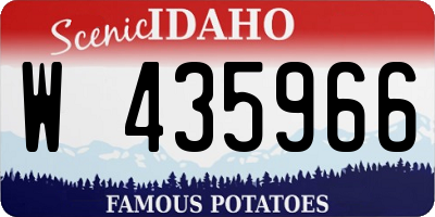 ID license plate W435966