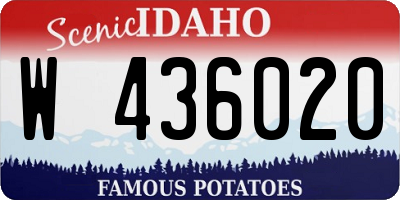 ID license plate W436020