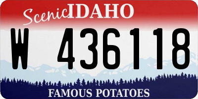 ID license plate W436118