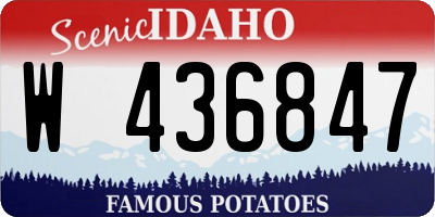 ID license plate W436847