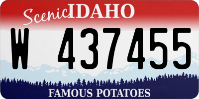 ID license plate W437455