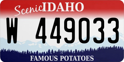 ID license plate W449033