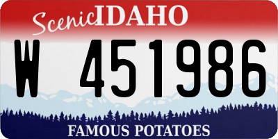 ID license plate W451986