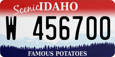 ID license plate W456700