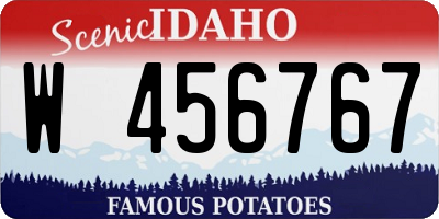 ID license plate W456767