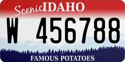 ID license plate W456788