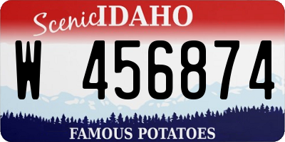ID license plate W456874