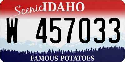 ID license plate W457033