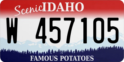 ID license plate W457105
