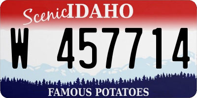 ID license plate W457714