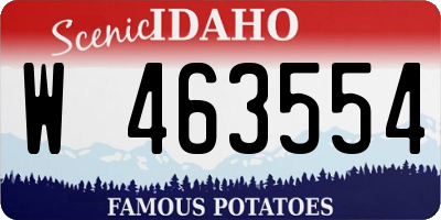 ID license plate W463554