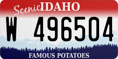 ID license plate W496504