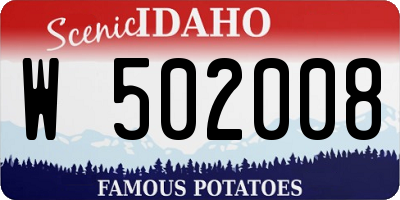 ID license plate W502008