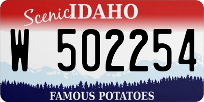 ID license plate W502254
