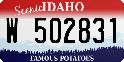 ID license plate W502831